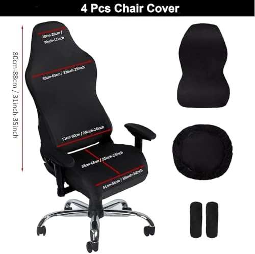 Master Pink Gaming Chair Cover Set 4pc With Armrest Back Seat