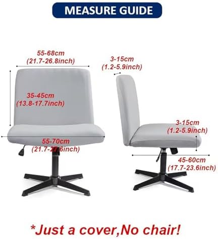 LiveGo Armless Office Chair Cover - Stretchy Jacquard Modern Vanity Chair Protector