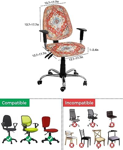 Double Love Red Abstract Boho Chair Covers Set