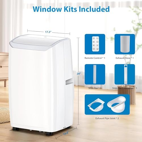 JustSmart 14000BTU Portable Air Conditioner 3-in-1 Cooling Dehumidifier Fan