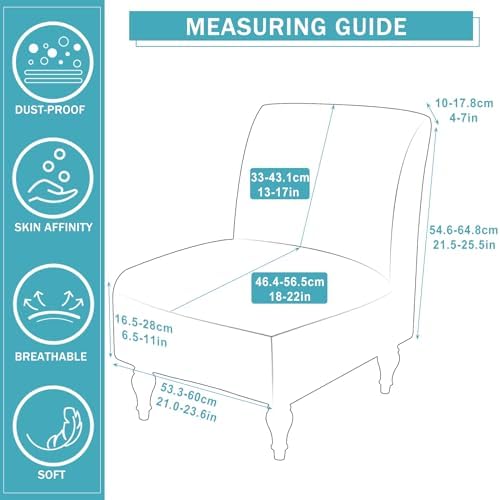 Liykimt Armless Chair Slipcover with Elastic Hem
