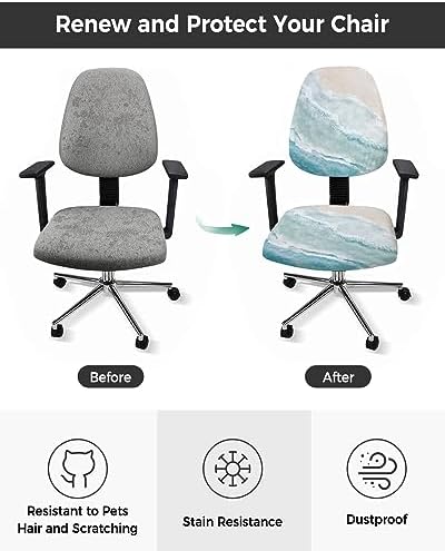 LiDU Aqua Beach Office Chair Slipcover Protector