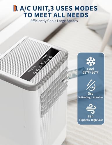 10000 BTUs Portable AC with Heater and Fan