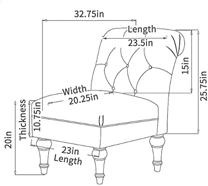 HAOYONG Armless Accent Chair Cover for Living Room