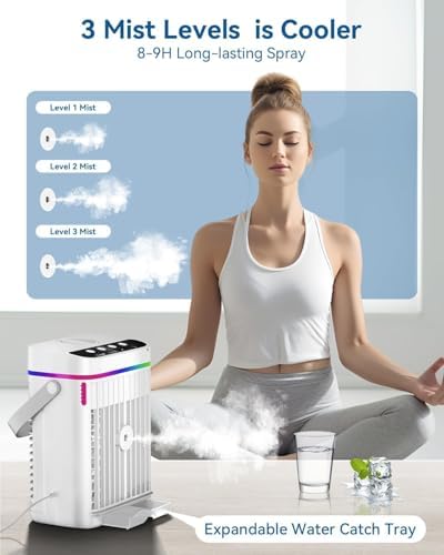 HAWANA 1250ml Portable Air Cooler with 3 Speeds and Timer