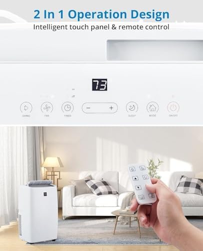 14000 BTU Portable AC with 3-Speed Fan and 24 Hour Timer