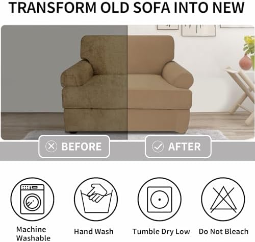 Deeky 2 Piece Stretch Sofa Covers with T Cushion Seat Cover
