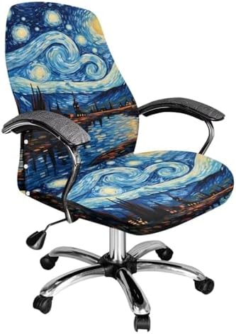 Starry Night Office Chair Cover Stretchable Swivel with Elastic Bottom