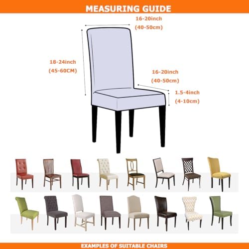 Lalluxy Stretchy Dining Chair Slipcovers Set of 4 Blue Flowers III