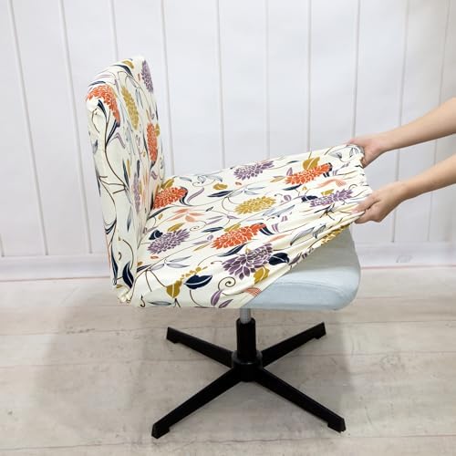 LiveGo Armless Office Chair Cover - Stretchy Jacquard Modern Vanity Chair Protector