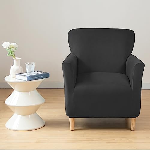 MINGPINHUIUS Velvet Armchair Slipcovers Black Mid Century Luxury