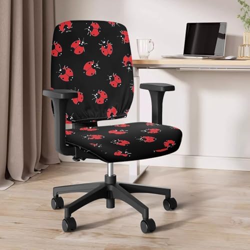 Red Ladybug Office Chair Seat Covers for Desk and Rotating Chairs