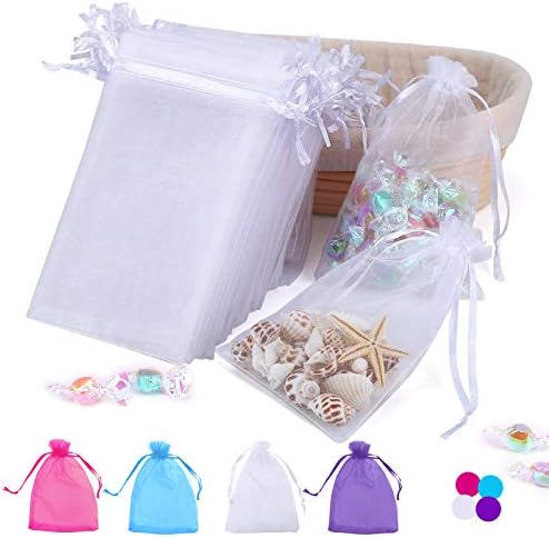 100PCS 4x6 Inch Organza Drawstring Gift Bags for Wedding Favors