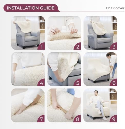 PAULATO BY GAICO Chair Cover - Stretch Fit - Soft Microfiber - Light Grey