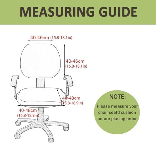 Lukery Stretchable Chair Covers 2 Piece Universal Removable Office Chair Slipcover