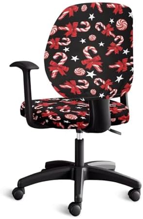 Christmas Candy Office Chair Covers 2 Pieces Reusable Washable