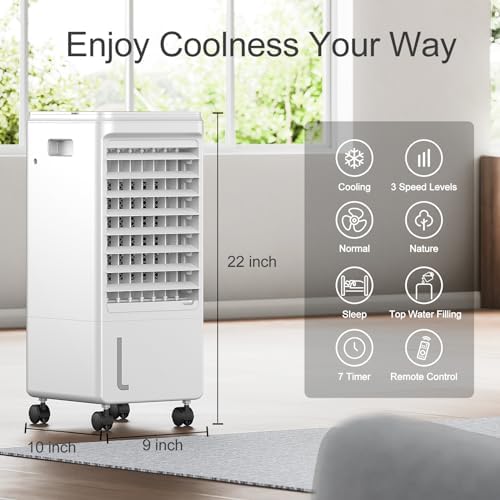 Slkdrft Portable AC with 4 Modes and 80 Degree Oscillation
