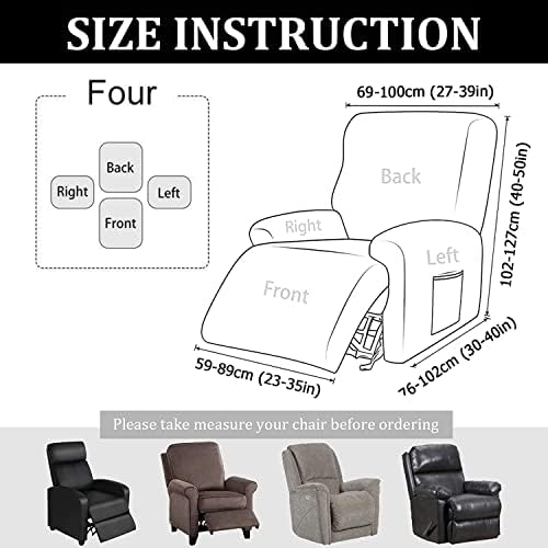 ZYANLING Stretch Armchair Slipcover with Pockets Pink Floral Design