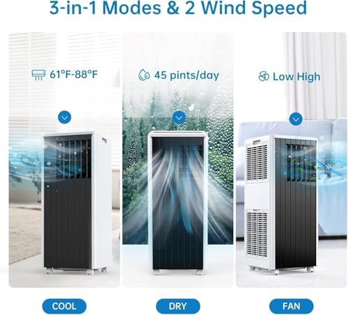 GAOMON 8000 BTU Portable AC Unit with 4-In-1 Functionality