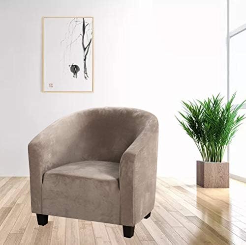 GULI Velvet Tub Chair Covers for Armchairs Khaki