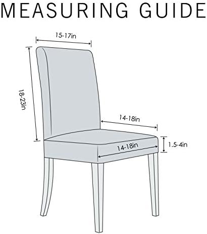 Pack of 4 Dinning Room Chair Slipcovers Stretchable Jacquard Fabric Light Gray