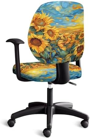Van Gogh Sunflower Office Chair Cover 2 Piece