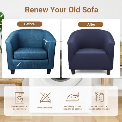 Treaful Club Chair Slipcover with Elastic Removable Cover