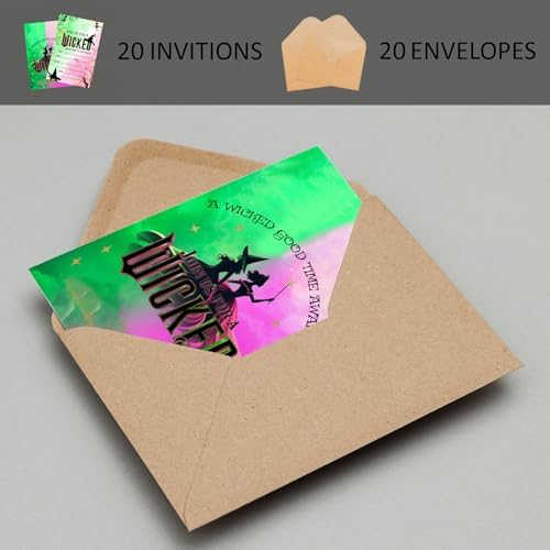 Wicked Good Time Birthday Party Invitations 20-Pack with Envelopes