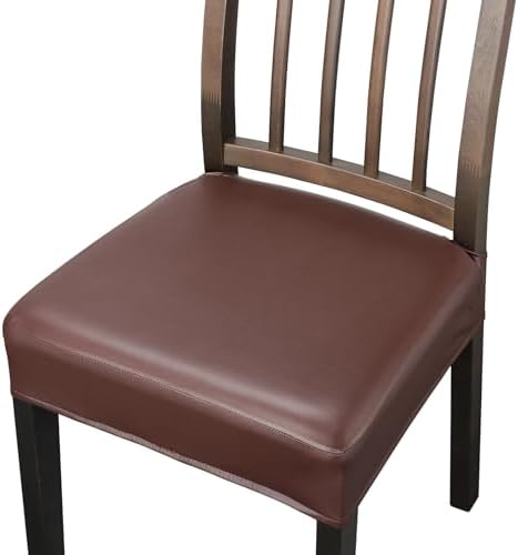 Treaful Dining Chair Covers Set of 6 PU Leather Slipcovers