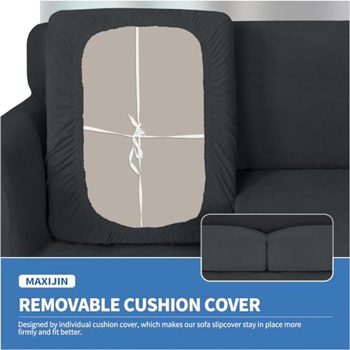 MAXIJIN 2 Piece Chair Covers with Arms for Living Room and Armchair