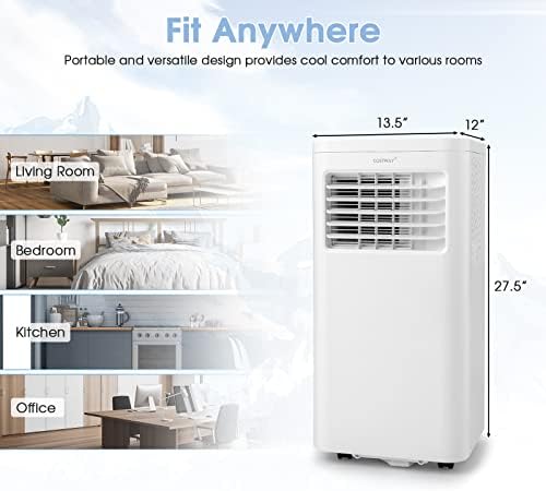 COSTWAY 8000 BTU Portable AC with Dehumidifier and Fan