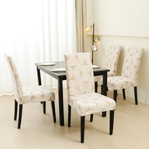 Dlmwell Stretch Chair Covers Set of 6 for Dining Room and Kitchen