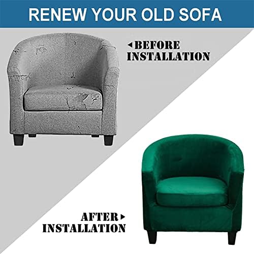 NILUOH Velvet Club Chair Slipcover 2 Piece Set