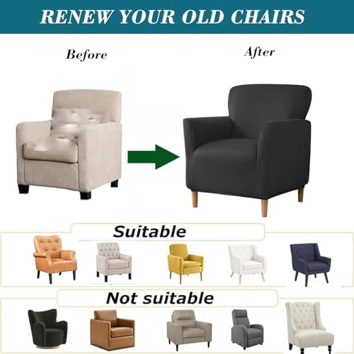 HFCNMY Banquet Armchair Slipcover Black Velvet