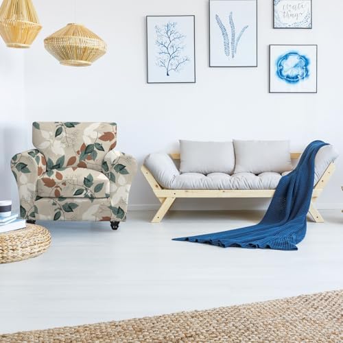 FUANGUI 2 Piece Chair Covers Stretch Armchair Protector with Cushion Cover