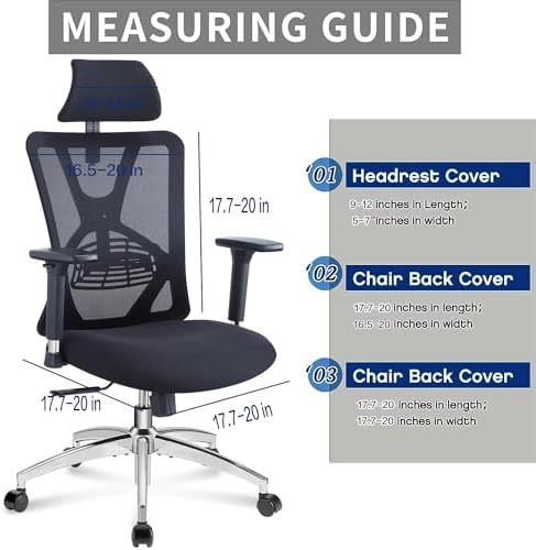 3 Piece Office Chair Covers Set Black
