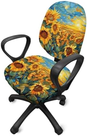 Van Gogh Sunflower Office Chair Cover 2 Piece