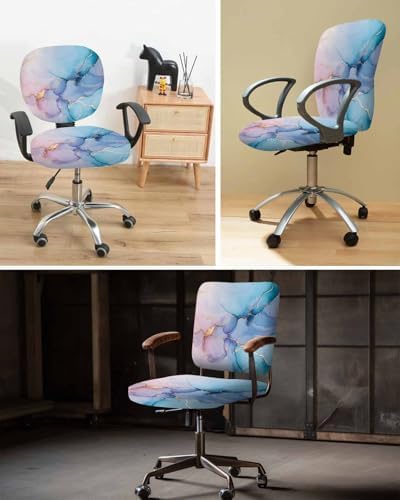 Turquoise Marble Office Chair Covers Universal Spandex