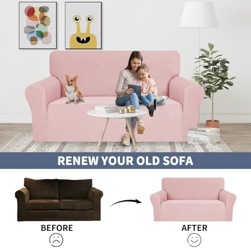 JIVINER Chair Cover for Living Room - Dusty Pink