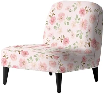 Hechitok Pink Flower Armless Chair Cover Slipcover