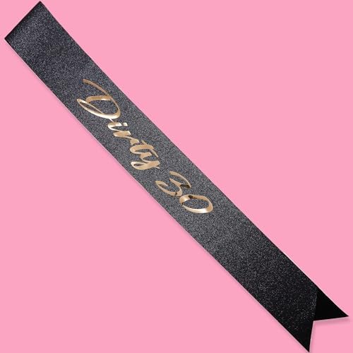 Funky Junque Glitter Sash - Dirty 30 Black
