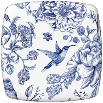 Granbey Blue and White Chair Covers with Navy Floral Design