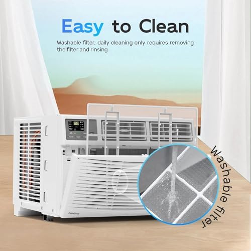 PhiloDeco 12000 BTU Window AC Unit for 550 Sq Ft Room
