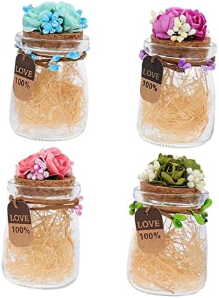 Cabilock 4pcs Glass Candy Box Wedding Favors Decor