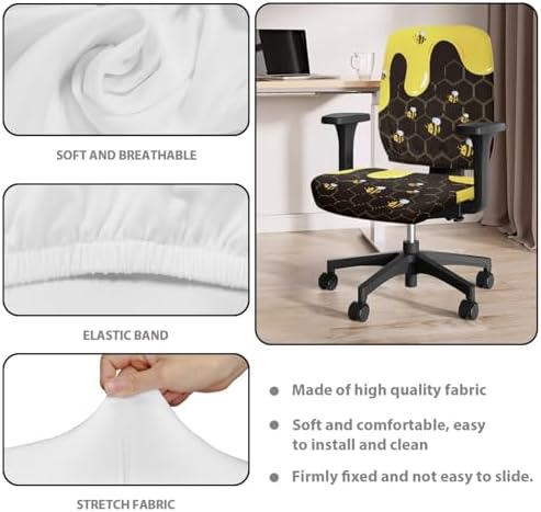 Glenlcwe Bee Office Chair Covers Set of 2