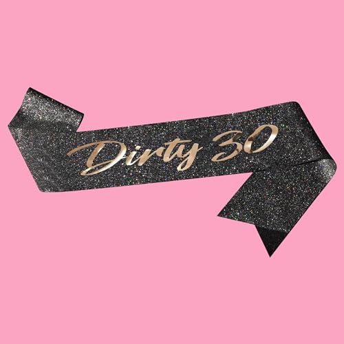 Funky Junque Glitter Sash - Dirty 30 Black