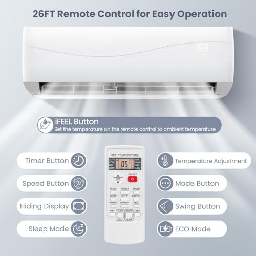 KOTEK 18000 BTU Mini Split AC Heating System with Heat Pump