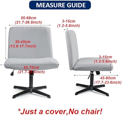 Acoolser Armless Office Chair Cover Criss Cross Slipcover