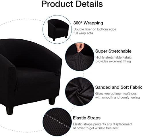 NILUOH Armchair Slipcover Jacquard Tub Chair Cover for Living Room