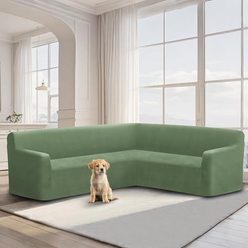 ALIECOM Velvet L Shape Sofa Cover for Corner Sectional
